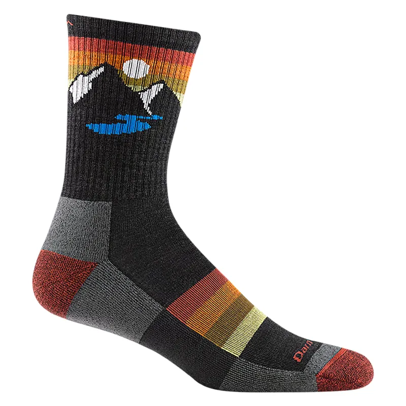 Darn Tough Sunset Ridge Micro Crew Lightweight Hiking Socks Mens in Charcoal